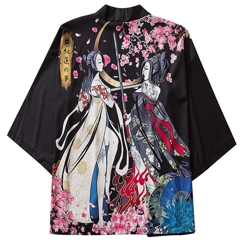 Japansk Haori Duell I Maneskinnet Japansk Haori Duell I Maneskinnet