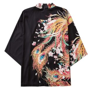 Japansk Haori Fjaer av Fugl Foniks