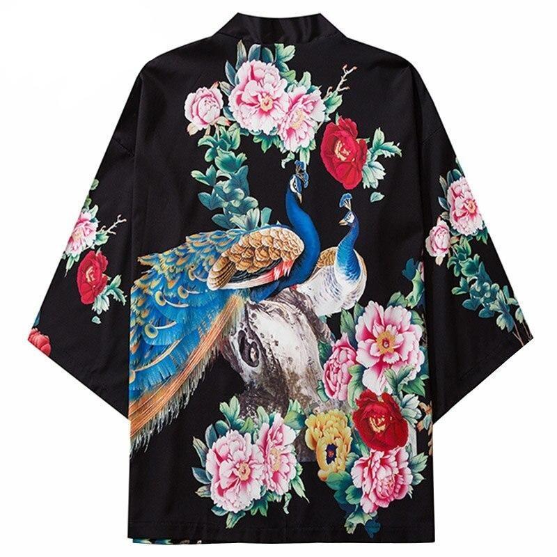 Japansk Haori med Pafuglmonster Japansk Haori med Pafuglmonster