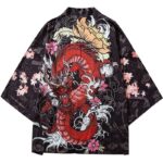 Japansk Haori med Rod Drage 2