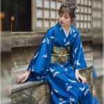 Japansk Kimono Bla og tilbehor 1