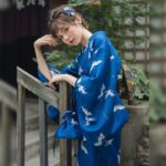 Japansk Kimono Bla og tilbehor 2