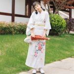 Japansk Kimono Kjole Hvit 1