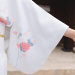 Japansk Kimono Kjole Hvit 3