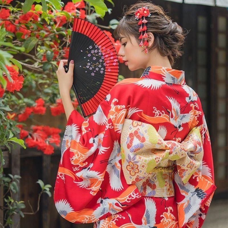 Japansk Kimono Kvinne Rod Trane Japansk Kimono Kvinne Rod Trane