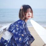 Japansk Kimono Kvinne Strand 1