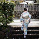 Japansk Kimono Kvinner Monster Bla Blomster 1