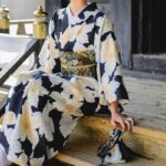 Japansk Kimono Lang Blomstret 4