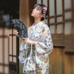 Japansk Kimono Lang Hvit 2