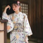 Japansk Kimono Lang Hvit 3