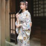 Japansk Kimono Lang Hvit 5