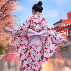 Japansk Kimono Rod Kvinner