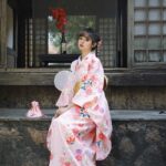 Japansk Kimono Rosa Furisode
