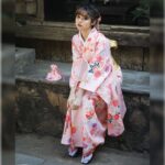 Japansk Kimono Rosa Furisode 2