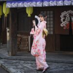 Japansk Kimono Rosa Furisode 3