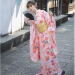 Japansk Kimono Rosa Furisode 4