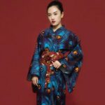 Japansk Kimono for Kvinner Pafugl 3