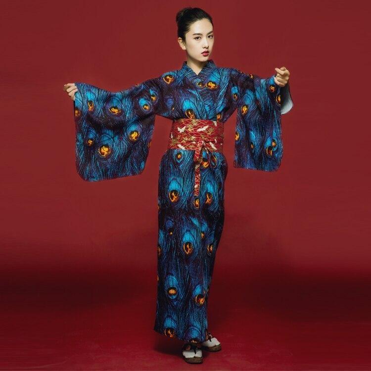 Japansk Kimono for Kvinner Pafugl Japansk Kimono for Kvinner Pafugl