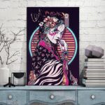 Japansk Maleri Estetisk Geisha 1
