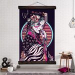 Japansk Maleri Estetisk Geisha