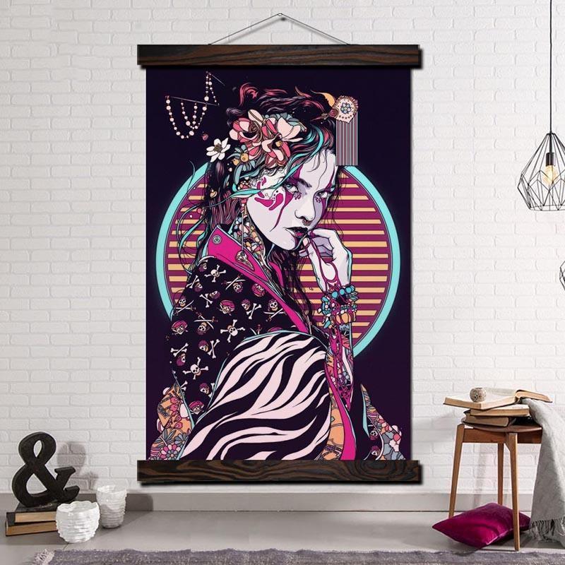 Japansk Maleri Estetisk Geisha Japansk Maleri Estetisk Geisha