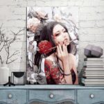 Japansk Maleri Geisha stil 1