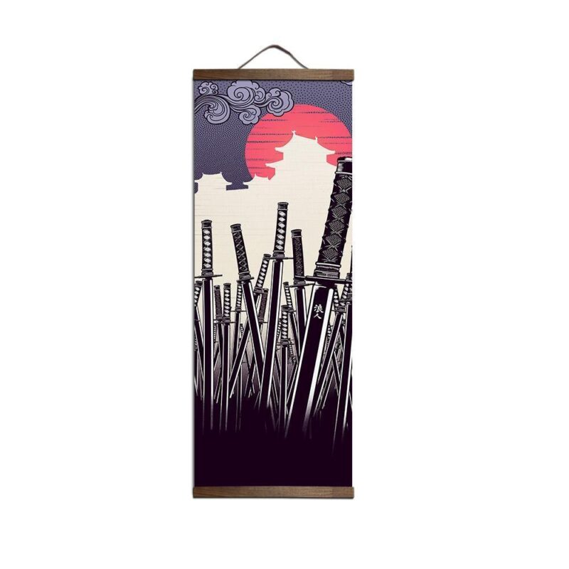 Japansk Maleri Katana Felt