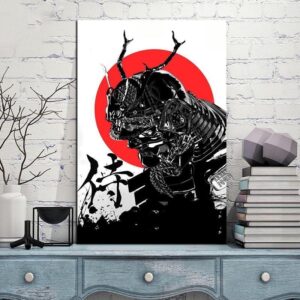 Japansk Maleri Mork Samurai