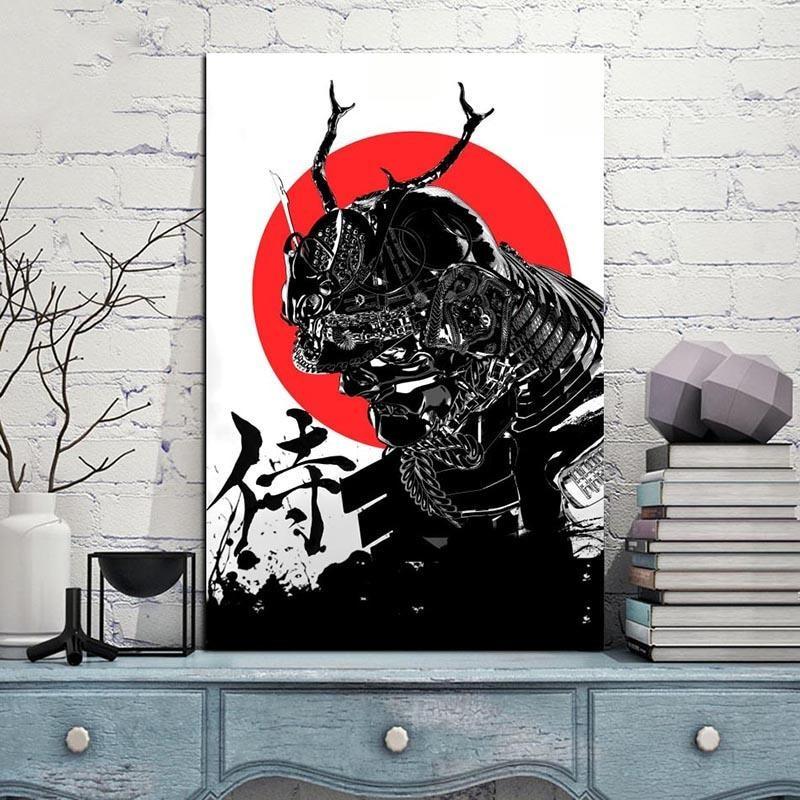 Japansk Maleri Mork Samurai Japansk Maleri Mork Samurai
