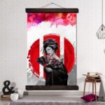 Japansk Maleri Realistisk Geisha