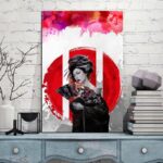 Japansk Maleri Realistisk Geisha 2