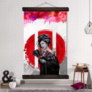 Japansk Maleri Realistisk Geisha