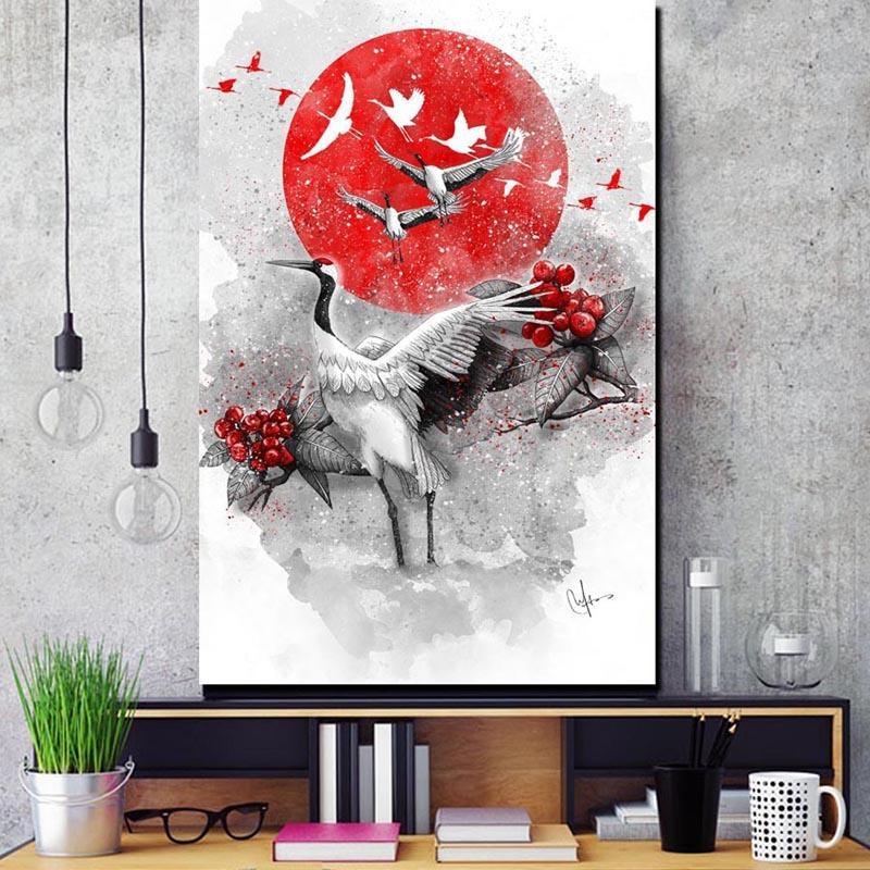 Japansk Maleri Tsuru Japansk Maleri Tsuru