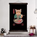 Japansk Maleri Vinduer Katt 1