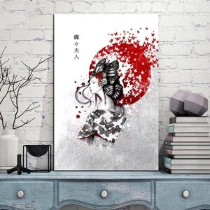 Japansk Maleri av Geishasommerfugler