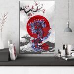 Japansk Maleri av Koi karpe 1