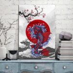 Japansk Maleri av Koi karpe 3