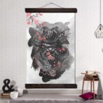 Japansk Maleri av Samurai demon