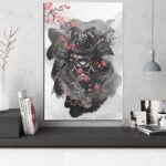 Japansk Maleri av Samurai demon 3