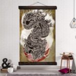 Japansk Maleri med Drage Ryu