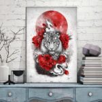 Japansk Maleri med Hvit Tiger 2