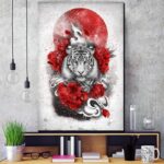 Japansk Maleri med Hvit Tiger 3