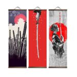 Japansk Maleri med Tre Motiver