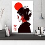 Japansk Plakat Geisha ansikt 3