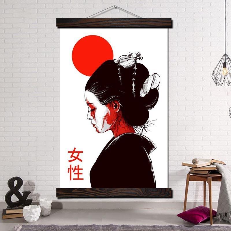 Japansk Plakat Geisha ansikt Japansk Plakat Geisha ansikt