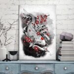 Japansk Plakat Karpe og Sakura 2
