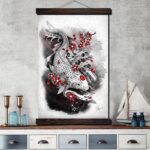 Japansk Plakat Karpe og Sakura 3