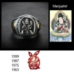 Japansk Ring med Buddhistiske Symboler 2
