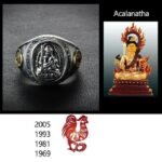 Japansk Ring med Buddhistiske Symboler 4