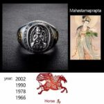 Japansk Ring med Buddhistiske Symboler 6